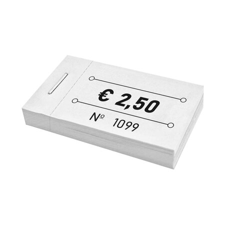 Consumptiebonnen in boekjes € 2,50 wit 50x30mm - per 50 bonnen