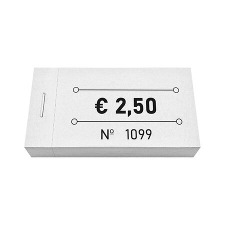 Consumptiebonnen in boekjes € 2,50 wit 50x30mm - per 50 bonnen
