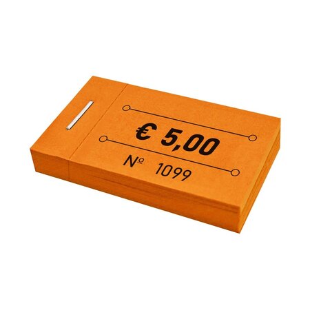 CombiCraft Consumptiebonnen in boekjes € 5,00 oranje 50x30mm - per 50 bonnen