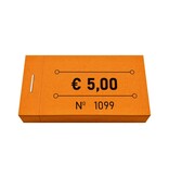 Consumptiebonnen in boekjes € 5,00 oranje 50x30mm - per 50 bonnen