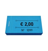 Consumptiebonnen in boekjes € 2,00 blauw 50x30mm - per 50 bonnen