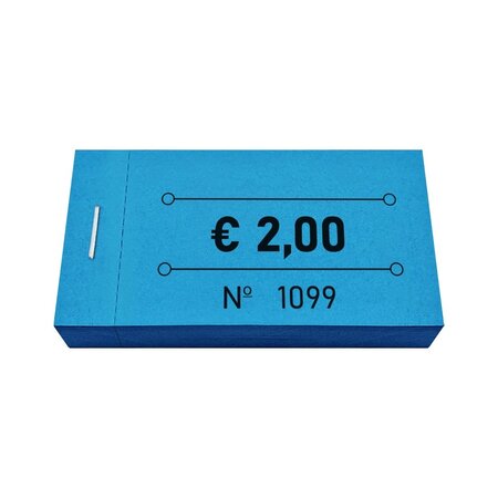 Consumptiebonnen in boekjes € 2,00 blauw 50x30mm - per 50 bonnen