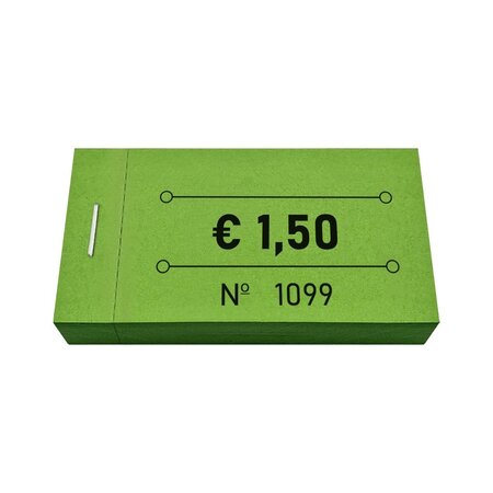 Consumptiebonnen in boekjes € 1,50 groen 50x30mm - per 50 bonnen