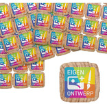 Breekmunten houtvezel met jouw full colour ontwerp - 1000 stuks