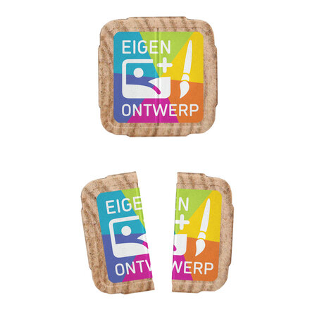 Breekmunten houtvezel met jouw full colour ontwerp - 1000 stuks