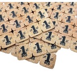 Breekmunten van hout met 25 munten per matje - per 1000 stuks