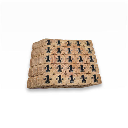 CombiCraft Breekmunten van hout met 25 munten per matje - per 1000 stuks