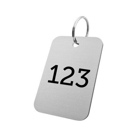 CombiCraft Aluminium sleutellabel 40x60mm met nummer - per stuk