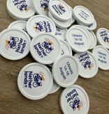 Plastic winkelwagenmunten € 1 bedrukken met eigen ontwerp - per 100 stuks