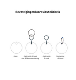 Aluminium sleutellabel met eigen logo zilverkleurig  - per stuk