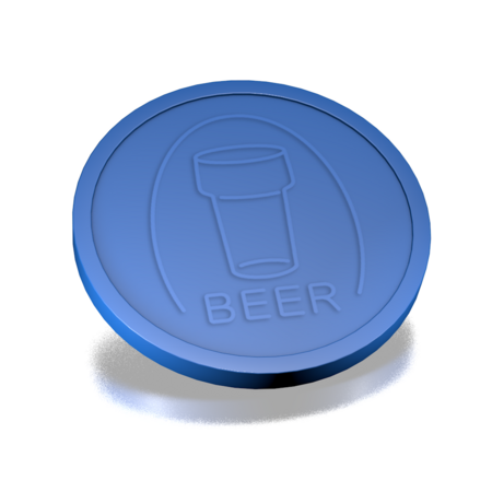 CombiCraft Plastic reliëfmunten met bierglas en tekst beer Ø29mm - per 250 stuks