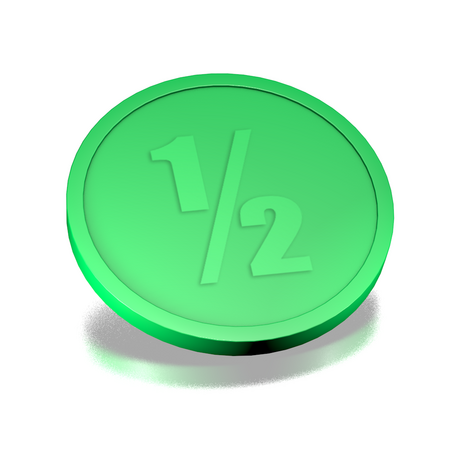 Plastic reliëfmunten met 1/2  Ø29mm - per 250 stuks