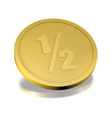 Plastic reliëfmunten met 1/2  Ø29mm - per 250 stuks