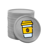 Gekleurde koffie to go consumptiemunten Ø29mm - per 100 stuks