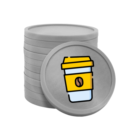 Gekleurde koffie to go consumptiemunten Ø29mm - per 100 stuks