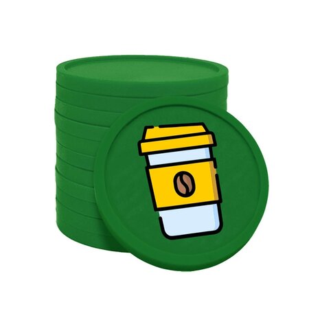 CombiCraft Gekleurde koffie to go consumptiemunten Ø29mm - per 100 stuks