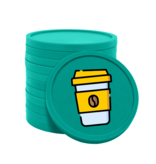 Gekleurde koffie to go consumptiemunten Ø29mm - per 100 stuks