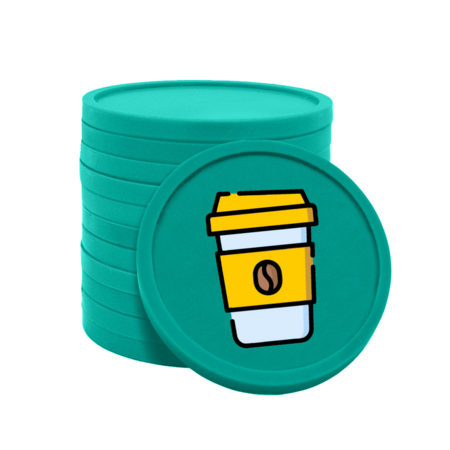 Gekleurde koffie to go consumptiemunten Ø29mm - per 100 stuks