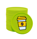 Gekleurde koffie to go consumptiemunten Ø29mm - per 100 stuks