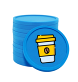 Gekleurde koffie to go consumptiemunten Ø29mm - per 100 stuks