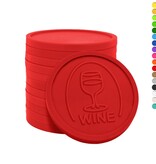 CombiCraft Plastic reliëfmunten met wijnglas en tekst wine Ø29mm - per 250 stuks