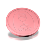 Plastic reliëfmunten met wijnglas en tekst wine Ø29mm - per 250 stuks