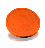 CombiCraft Plastic reliëfmunten met wijnglas en tekst wine Ø29mm - per 250 stuks