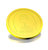 CombiCraft Plastic reliëfmunten met wijnglas en tekst wine Ø29mm - per 250 stuks