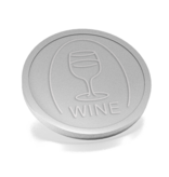 Plastic reliëfmunten met wijnglas en tekst wine Ø29mm - per 250 stuks