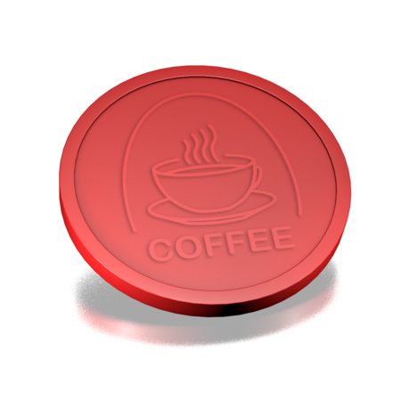 CombiCraft Plastic reliëfmunten met kop koffie en tekst coffee Ø29mm - per 250 stuks