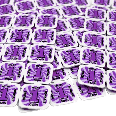 Breekmunten plastic met 40 munten per matje - per 1000 stuks