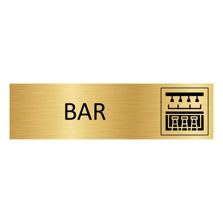 Goud aluminium deurbordje Bar 165x45mm - per 1 stuk