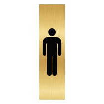 Goud aluminium deurbordje Heren pictogram