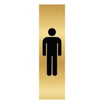 Goud aluminium deurbordje Heren pictogram