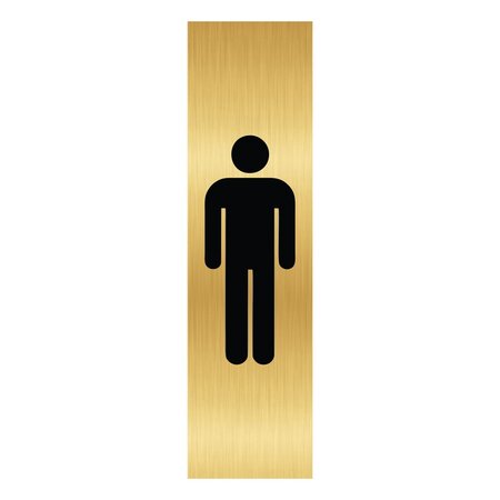 Goud aluminium deurbordje Heren pictogram 165x45mm - per 1 stuk