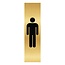 Goud aluminium deurbordje Heren pictogram 165x45mm - per 1 stuk