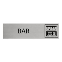 Zilver aluminium deurbordje Bar