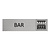 Zilver aluminium deurbordje Bar