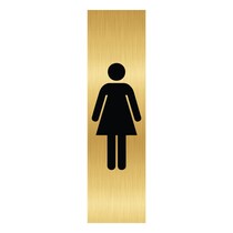 Goud aluminium deurbordje Dames pictogram