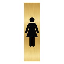 Goud aluminium deurbordje Dames pictogram