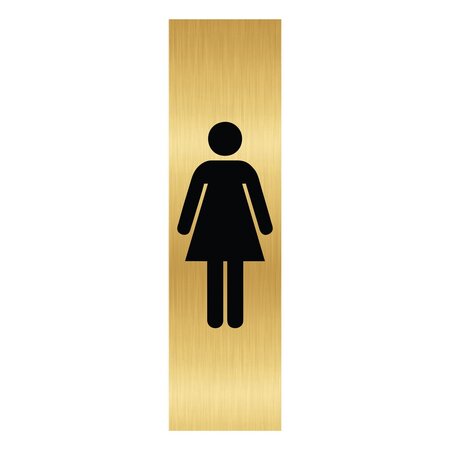 CombiCraft Goud aluminium deurbordje Dames pictogram 165x45mm - per 1 stuk