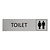 Zilver aluminium deurbordje Toilet