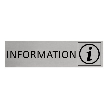 Aluminium deurbordje Information 165 x 45 mm - per 1 stuk