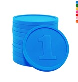 CombiCraft Plastic reliëfmunten met getal 1 Ø29mm - per 250 stuks