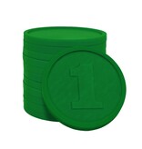 Plastic reliëfmunten met getal 1 Ø29mm - per 250 stuks