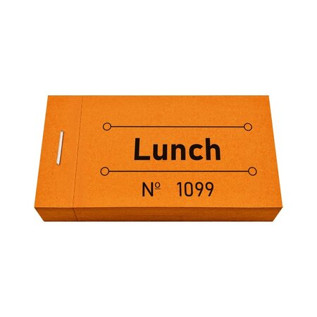 Consumptiebon lunch in oranje 50x30mm - per 50 bonnen