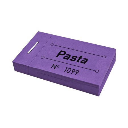 Consumptiebon pasta in paars 50x30mm - per 50 bonnen