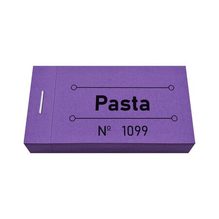 Consumptiebon pasta in paars 50x30mm - per 50 bonnen