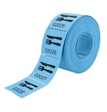 Consumptiebonnen op rol 30x30mm met een bestek icoon - per 500 bonnen