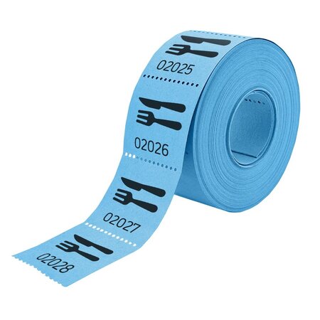 Consumptiebonnen op rol 30x30mm met een bestek icoon - per 500 bonnen
